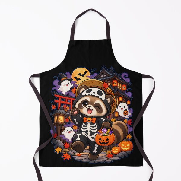 Item preview, Cute Tanuki Yokai Skeleton Japanese Halloween Trick Or Treat designed and sold by Tong4130.