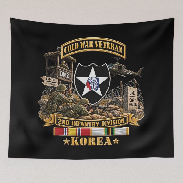 Item preview, Army - 2nd Infantry Division w Br - Ribbon COLD WAR Vet Tab - Korea - 3D - Enhanced designed and sold by Military Insignia Products.