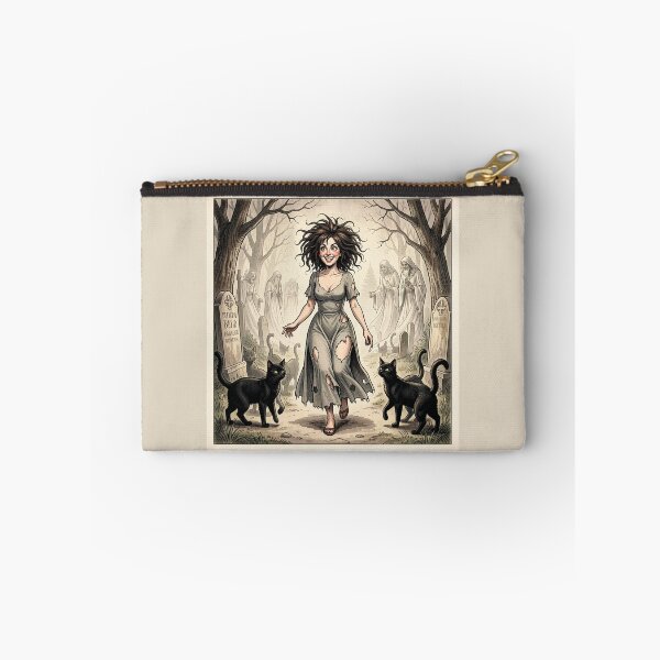 Item preview, Witch and cats in the cemetery designed and sold by MagelliShop.