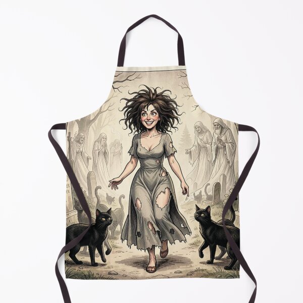 Item preview, Witch and cats in the cemetery designed and sold by MagelliShop.