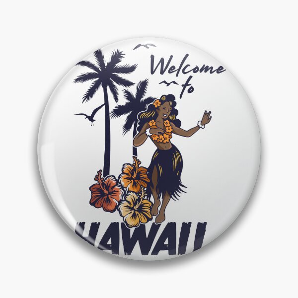 Item preview, Welcome To Hawaii Vintage Hula Dancer Tropical Palms designed and sold by heedooppod.