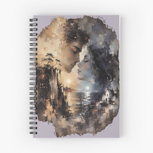 Item preview, Surreal Moonlit Lovers Between Two Worlds designed and sold by INKandSOULbyLUNA.