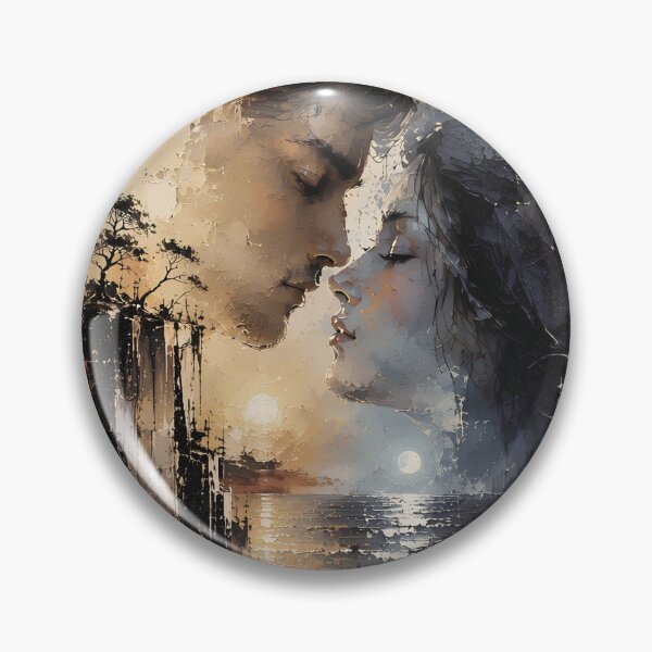 Item preview, Surreal Moonlit Lovers Between Two Worlds designed and sold by INKandSOULbyLUNA.