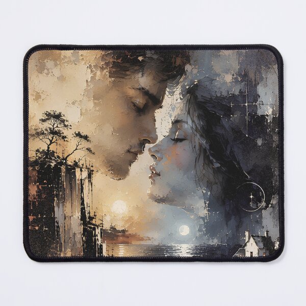 Item preview, Surreal Moonlit Lovers Between Two Worlds designed and sold by INKandSOULbyLUNA.