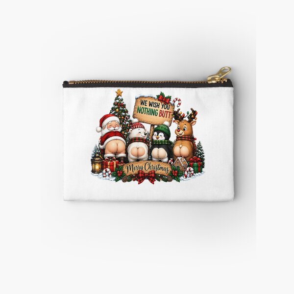 Item preview, We Wish You Nothing Butt, Funny Christmas Animals, Naughty Christmas, Santa Reindeer Penguin designed and sold by CatiaStudioArt.