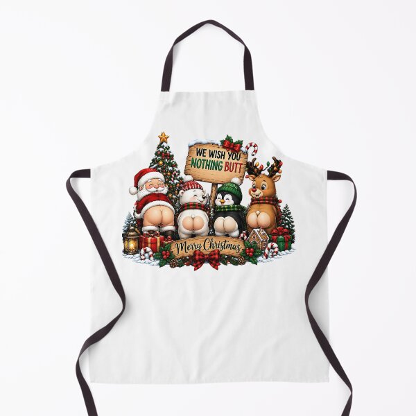Item preview, We Wish You Nothing Butt, Funny Christmas Animals, Naughty Christmas, Santa Reindeer Penguin designed and sold by CatiaStudioArt.