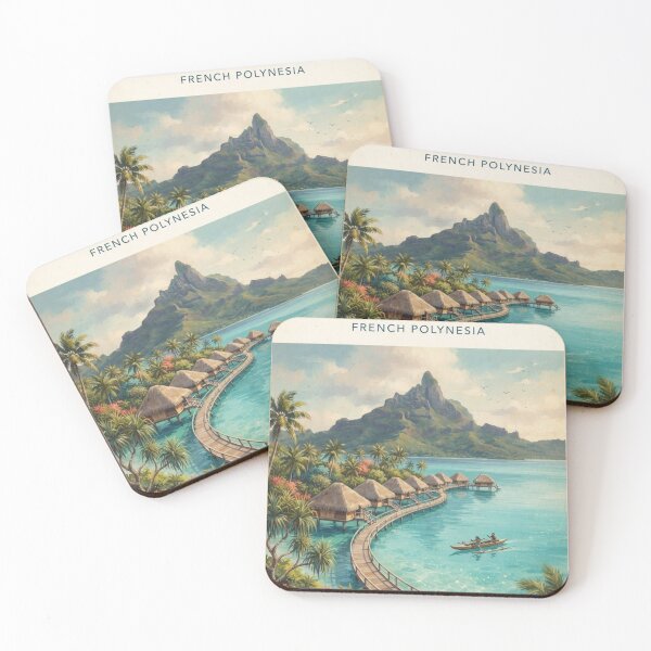 Item preview, Bora Bora French Polynesia Vintage Travel Poster – Tropical Lagoon designed and sold by ElartedeNoel.