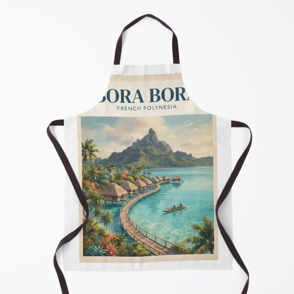 Item preview, Bora Bora French Polynesia Vintage Travel Poster – Tropical Lagoon designed and sold by ElartedeNoel.