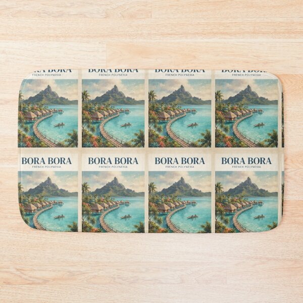 Item preview, Bora Bora French Polynesia Vintage Travel Poster – Tropical Lagoon designed and sold by ElartedeNoel.