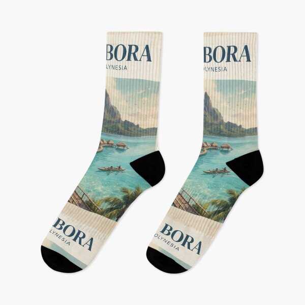 Item preview, Bora Bora French Polynesia Vintage Travel Poster – Tropical Lagoon designed and sold by ElartedeNoel.