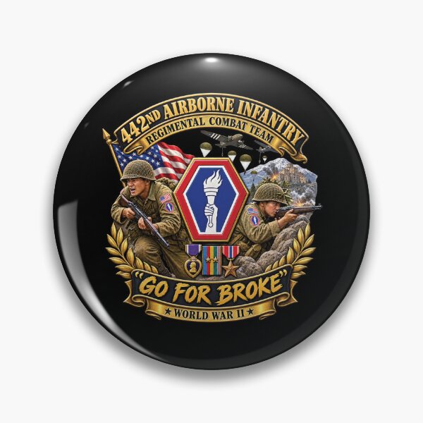 Item preview, Army - 442nd Airborne Infantry Regimental Combat Team - 3D - Enhanced with EUR WWII SVC designed and sold by Military Insignia Products.