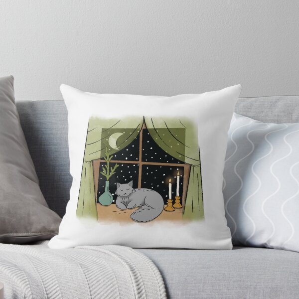 Item preview, Cozy Long Haired Gray Cat designed and sold by AaaliceDesigns.