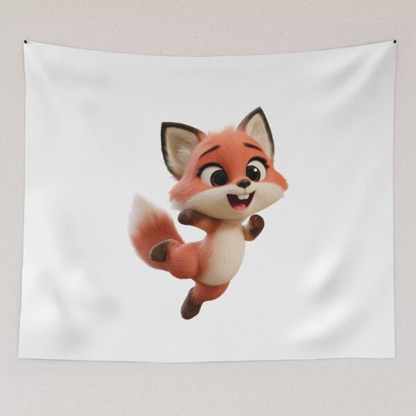 Item preview, Cute Happy Fox Jumping - Adorable Animal Character designed and sold by Witty-Weary.