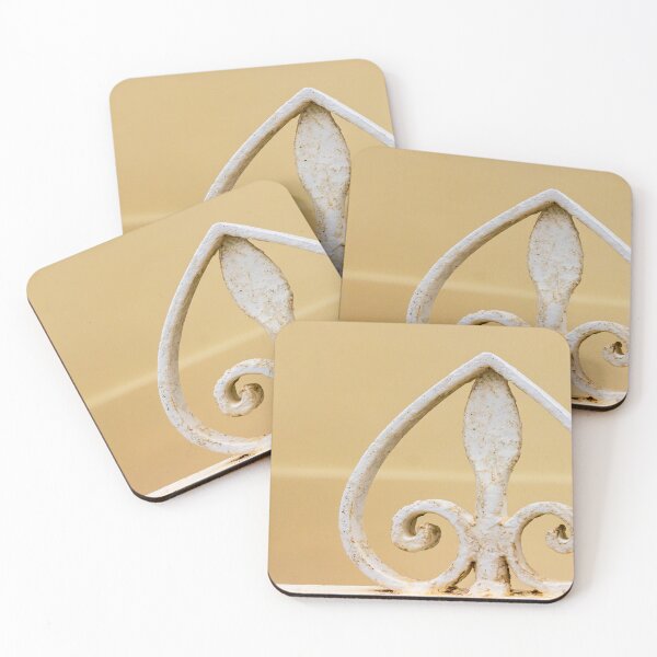 Item preview, Elegant White Iron Fleur-De-Lis Ornament on Vintage Gate Topper for Classic Decor designed and sold by Nmallia.
