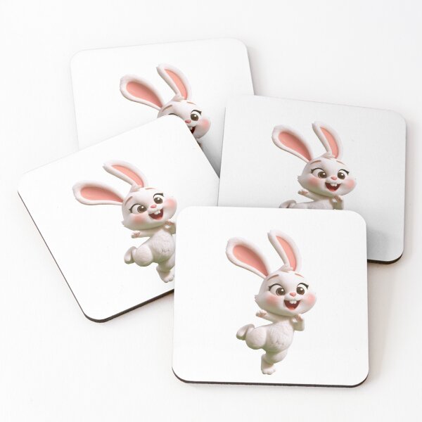 Item preview, Cute Happy White Bunny - Jumping Easter Rabbit Character designed and sold by Witty-Weary.