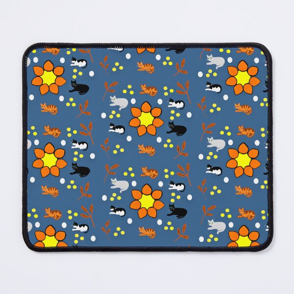 Item preview, Colorful Cats Around Floral Pattern designed and sold by Elaine M Hayward .