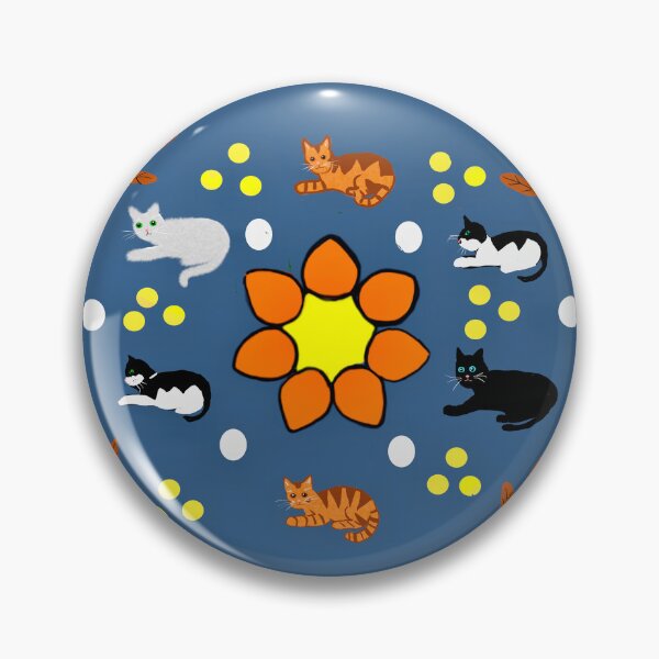 Item preview, Colorful Cats Around Floral Pattern designed and sold by Elaine M Hayward .