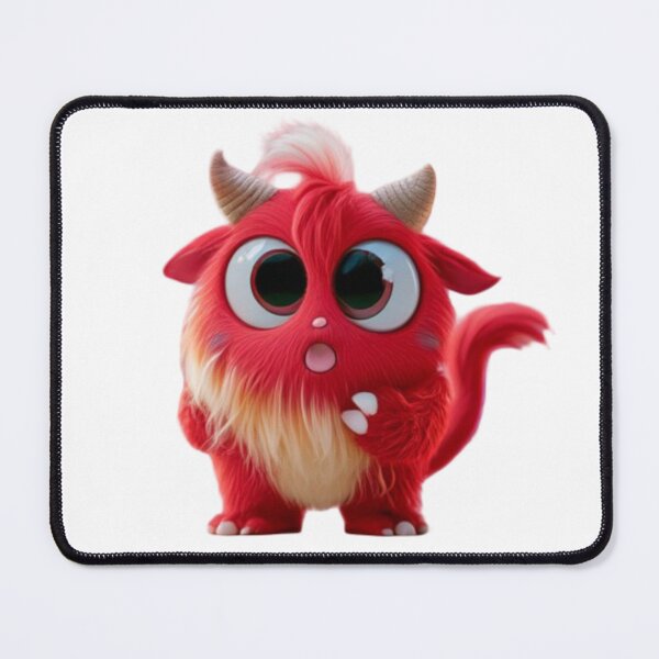 Item preview, Cute Red Fluffy Monster - Adorable Little Devil Creature with Big Eyes designed and sold by Witty-Weary.