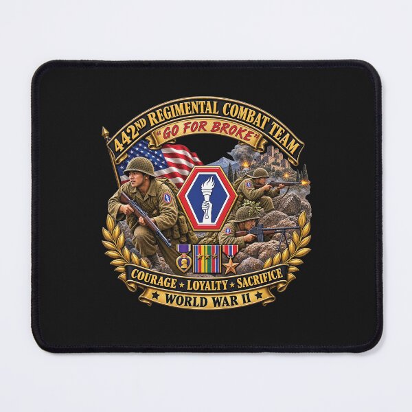 Item preview, Army - 442nd Infantry Regimental Combat Team - 3D - Enhanced with EUR WWII SVC designed and sold by Military Insignia Products.
