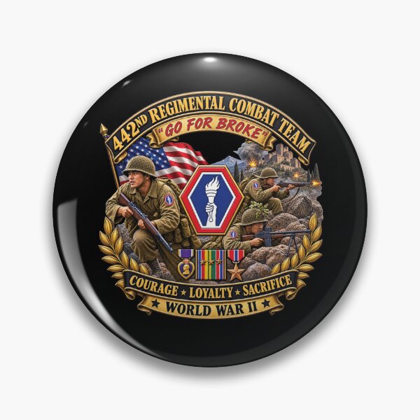 Item preview, Army - 442nd Infantry Regimental Combat Team - 3D - Enhanced with EUR WWII SVC designed and sold by Military Insignia Products.