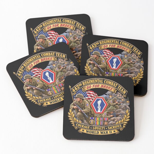 Item preview, Army - 442nd Infantry Regimental Combat Team - 3D - Enhanced with EUR WWII SVC designed and sold by Military Insignia Products.
