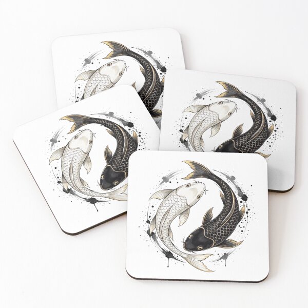 Item preview, Yin Yang Koi Fish, Black White Balance Art designed and sold by gkhanco.