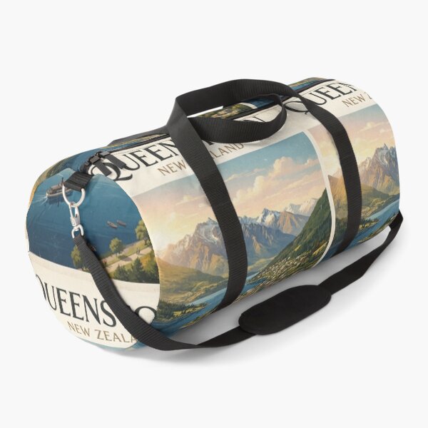 Item preview, Queenstown New Zealand Vintage Travel Poster – Lake Wakatipu & Mountains designed and sold by ElartedeNoel.