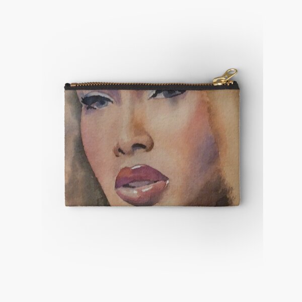 Item preview, Watercolor Portrait of Beautiful Black Woman with Curly Hair designed and sold by SlavaArt.