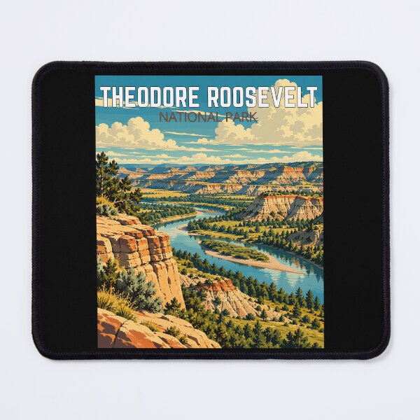 Item preview, Theodore Roosevelt National Park in North Dakota, USA, Vintage Art Travel Landscape designed and sold by MaateoDesign.