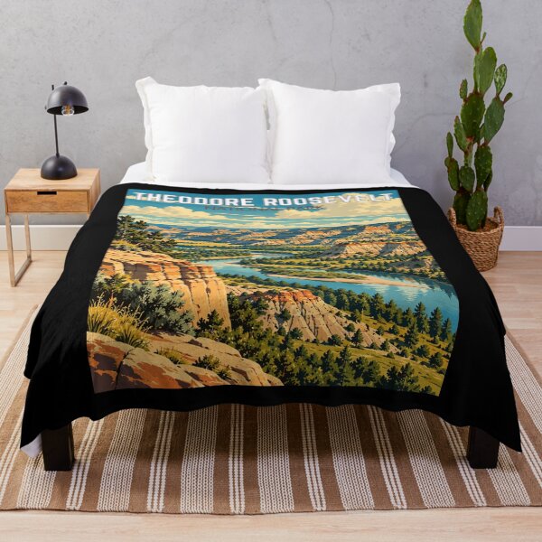 Item preview, Theodore Roosevelt National Park in North Dakota, USA, Vintage Art Travel Landscape designed and sold by MaateoDesign.