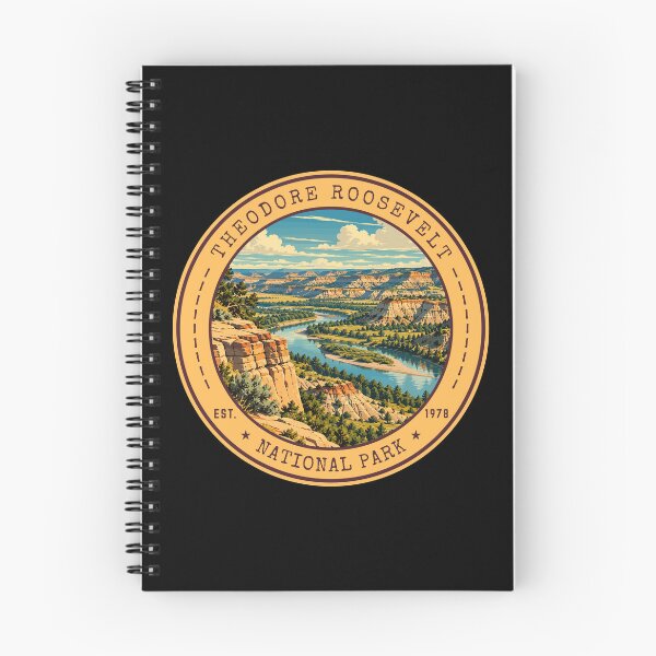 Item preview, Theodore Roosevelt National Park in North Dakota, USA, Vintage Travel Art Circle Emblem designed and sold by MaateoDesign.