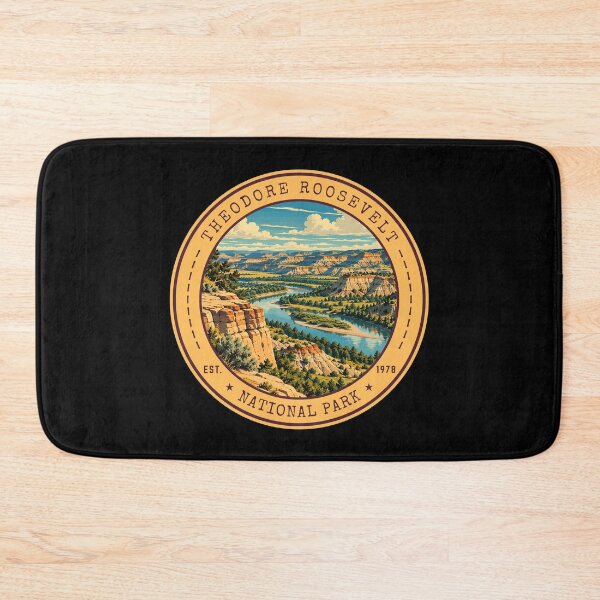 Item preview, Theodore Roosevelt National Park in North Dakota, USA, Vintage Travel Art Circle Emblem designed and sold by MaateoDesign.