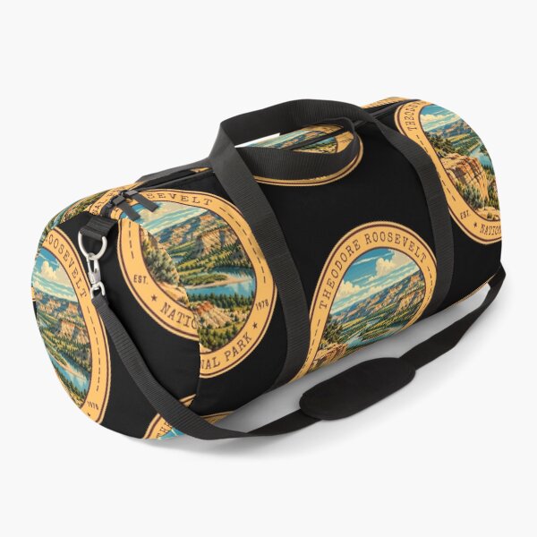 Item preview, Theodore Roosevelt National Park in North Dakota, USA, Vintage Travel Art Circle Emblem designed and sold by MaateoDesign.