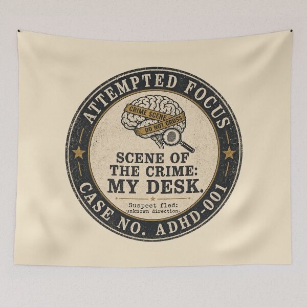 Item preview, Attempted Focus Desk Chaos Humor designed and sold by MOSIDRIP™.