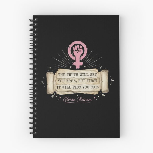 Item preview, Gloria Steinem Feminist Fist Symbol Truth Will Set You Free Scroll designed and sold by Dravienart.