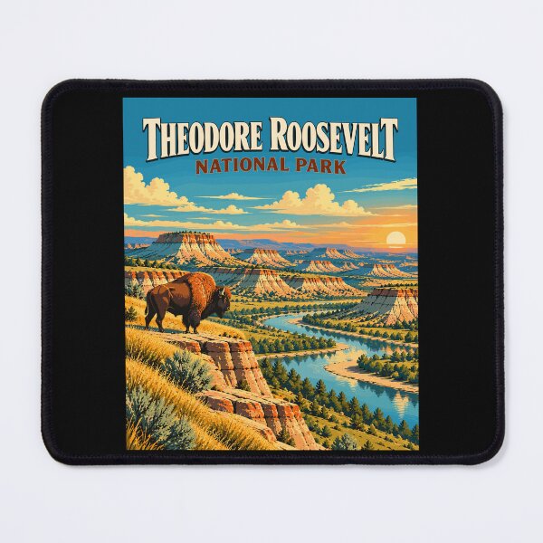 Item preview, Theodore Roosevelt National Park in the USA (North Dakota), Vintage Art Travel Landscape designed and sold by MaateoDesign.