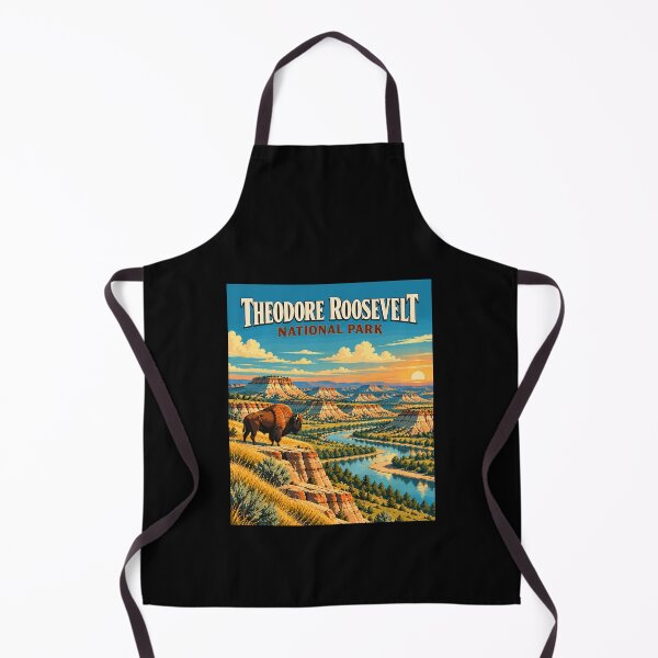 Item preview, Theodore Roosevelt National Park in the USA (North Dakota), Vintage Art Travel Landscape designed and sold by MaateoDesign.