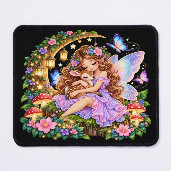 Item preview, Enchanted Fairy and Fawn – Magical Moonlit Garden designed and sold by TroviTutto.