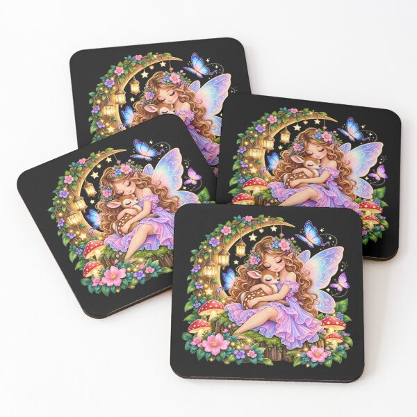 Item preview, Enchanted Fairy and Fawn – Magical Moonlit Garden designed and sold by TroviTutto.