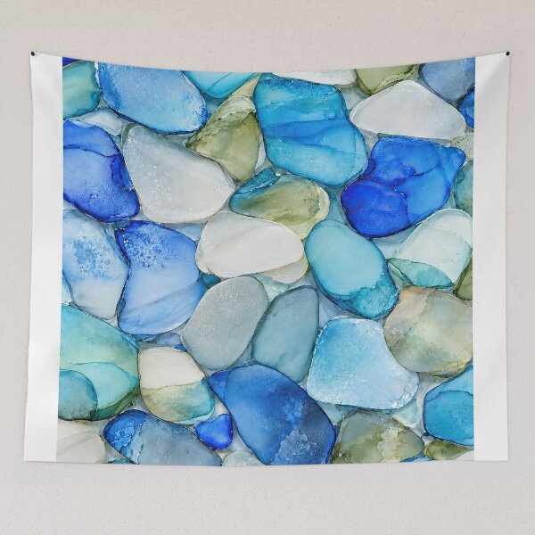 Item preview, Barbados Sea Glass – Caribbean Coast Ink Abstract designed and sold by newnomads-art.
