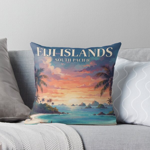 Item preview, Fiji Islands Vintage Travel Poster – Tropical South Pacific Paradise designed and sold by ElartedeNoel.