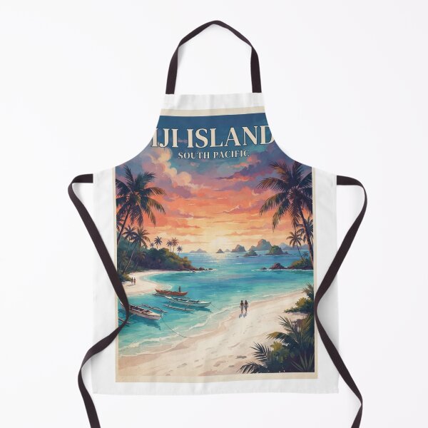 Item preview, Fiji Islands Vintage Travel Poster – Tropical South Pacific Paradise designed and sold by ElartedeNoel.