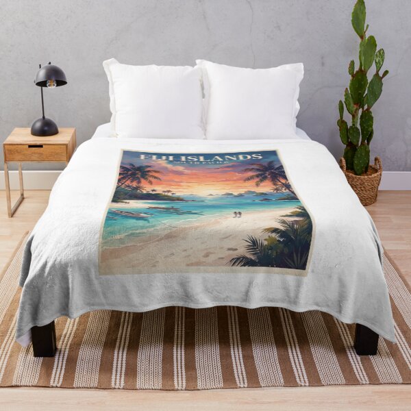 Item preview, Fiji Islands Vintage Travel Poster – Tropical South Pacific Paradise designed and sold by ElartedeNoel.