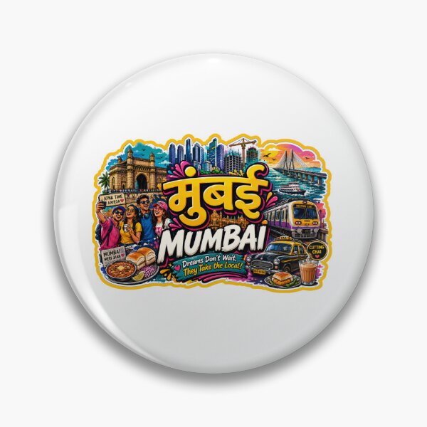 Item preview, Mumbai – The City of Dreams | Taj Mahal Palace, CSMT, Sea Link & Vintage Taxi Graphic T-Shirt | India Travel Streetwear ver 27a designed and sold by mndesignworx.