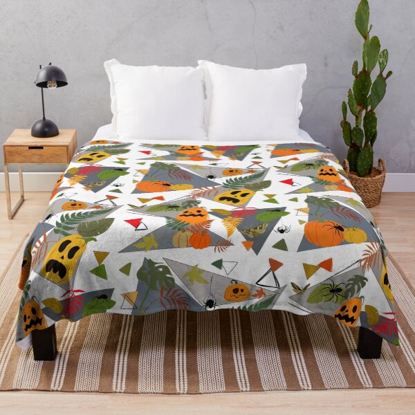 Item preview, Halloween Spooky Season Pumpkin Garden Geometric Autumn Pattern designed and sold by Vibria Pattern Studio.