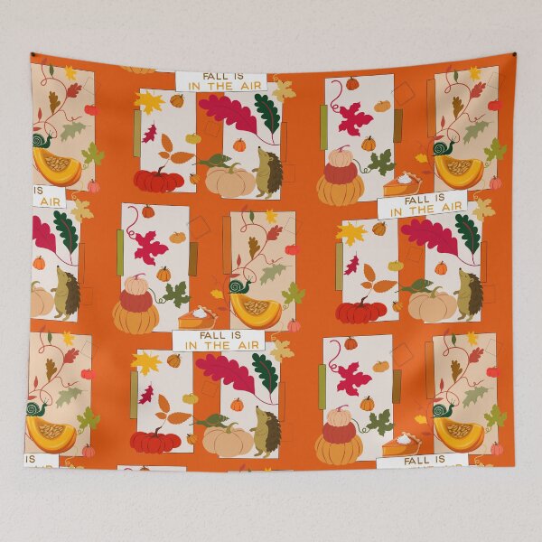 Item preview, Autumn Is Here Pumpkin Garden Wildlife Pattern designed and sold by Vibria Pattern Studio.