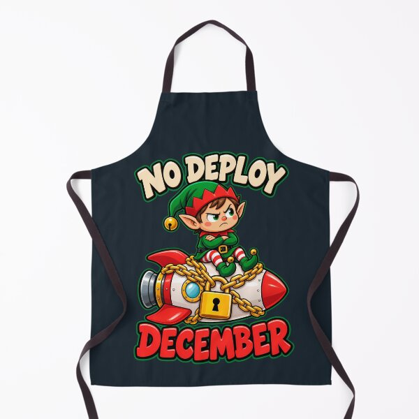 Item preview, No Deploy December - Kawaii DevOps Elf Guarding a Locked Rocket designed and sold by PXEpic.