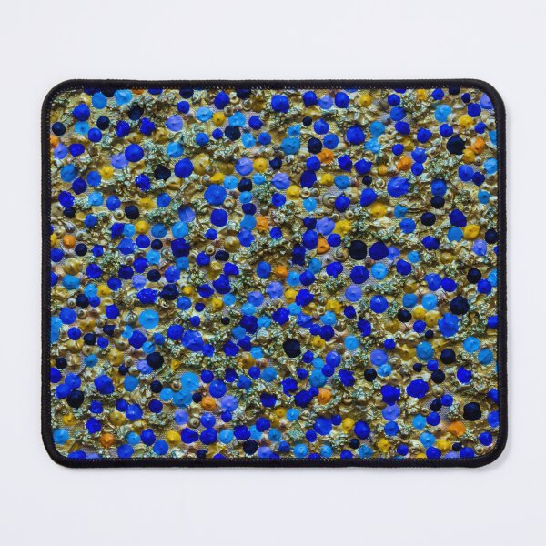 Item preview, Festive Blue and Yellow Confetti on Golden Glitter Background for Celebration Theme designed and sold by Nmallia.