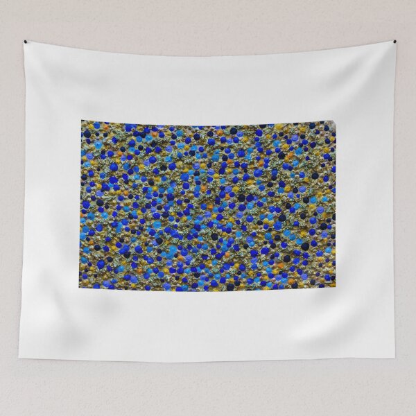 Item preview, Festive Blue and Yellow Confetti on Golden Glitter Background for Celebration Theme designed and sold by Nmallia.