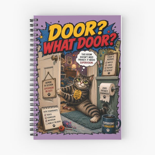 Item preview, Door? What Door? – Funny Cat Attitude designed and sold by Mac Sketches.